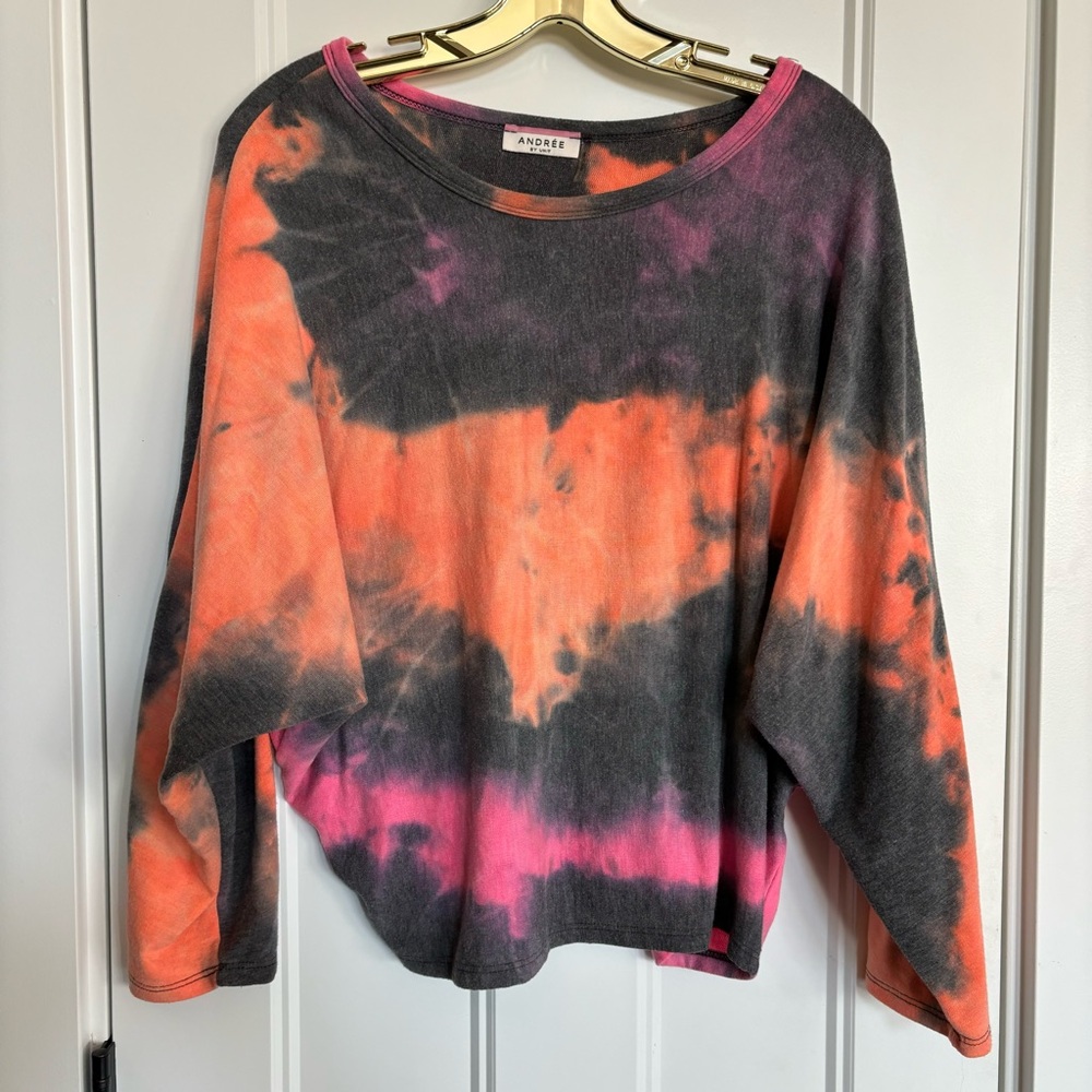 Andree -  Tie-Dye Sweatshirt - Orange, Pink, Black